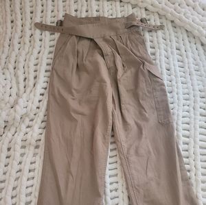 Banana Republic Wide Leg Linen/Cotton Khaki Pants